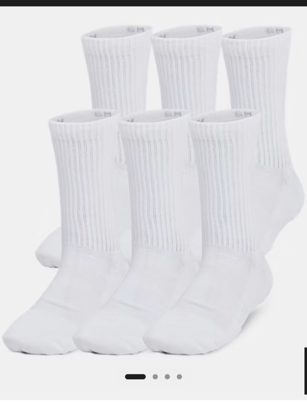 Under Armour Men's Athletic Crew Socks - White (Pack of 6) Size L, Men’s 8.5-13